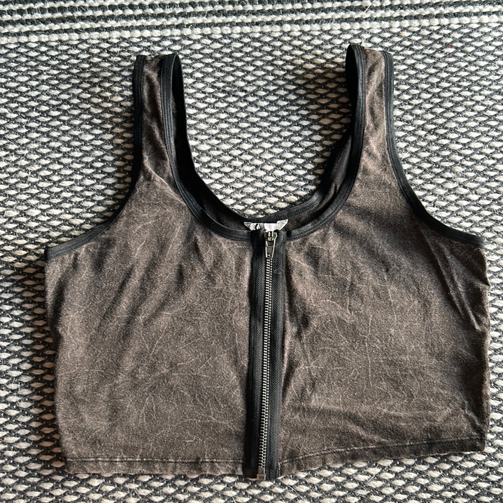Volcom zipper front crop top